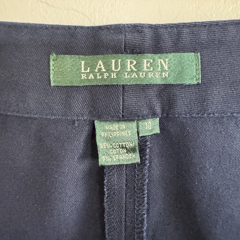 Lauren Ralph Lauren Straight Leg Pants Navy Blue Woman’s Size 10 - Picture 6 of 7
